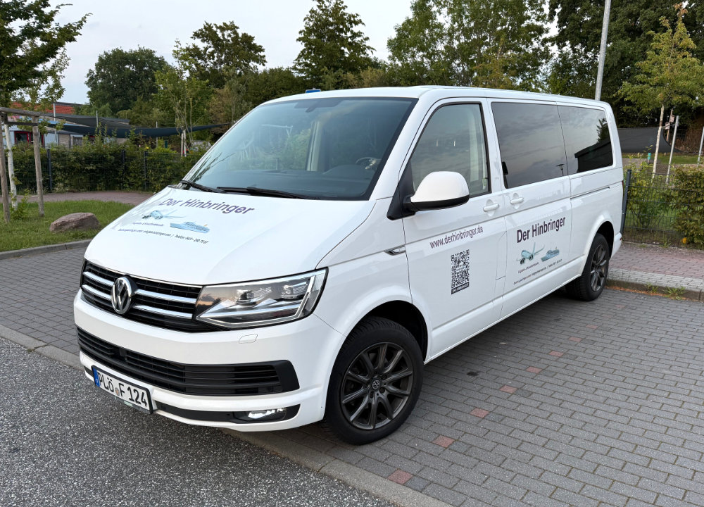 Ein Volkswagen T5 aus dem Fuhrpark von Der Hinbringer